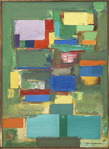Morning Mist by Hans Hofmann, 1958 Oil on Canvas, Green Painting Abstract