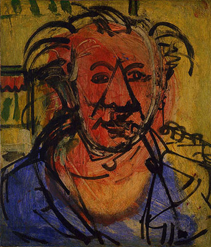 Self Portrait by Hans Hofmann, 1942 Oil on Gessoed Plywood Painting