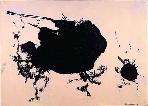 Tormented Bull by Hans Hofmann, 1961  Oil on Canvas, Black and White